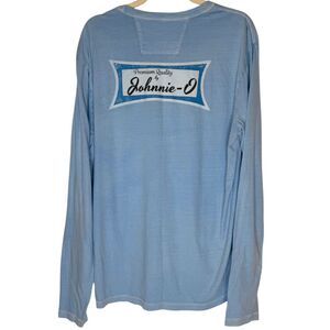 Johnnie-O Men's Crewneck Long Sleeve Pocket Cotton T-Shirt Blue Size Large